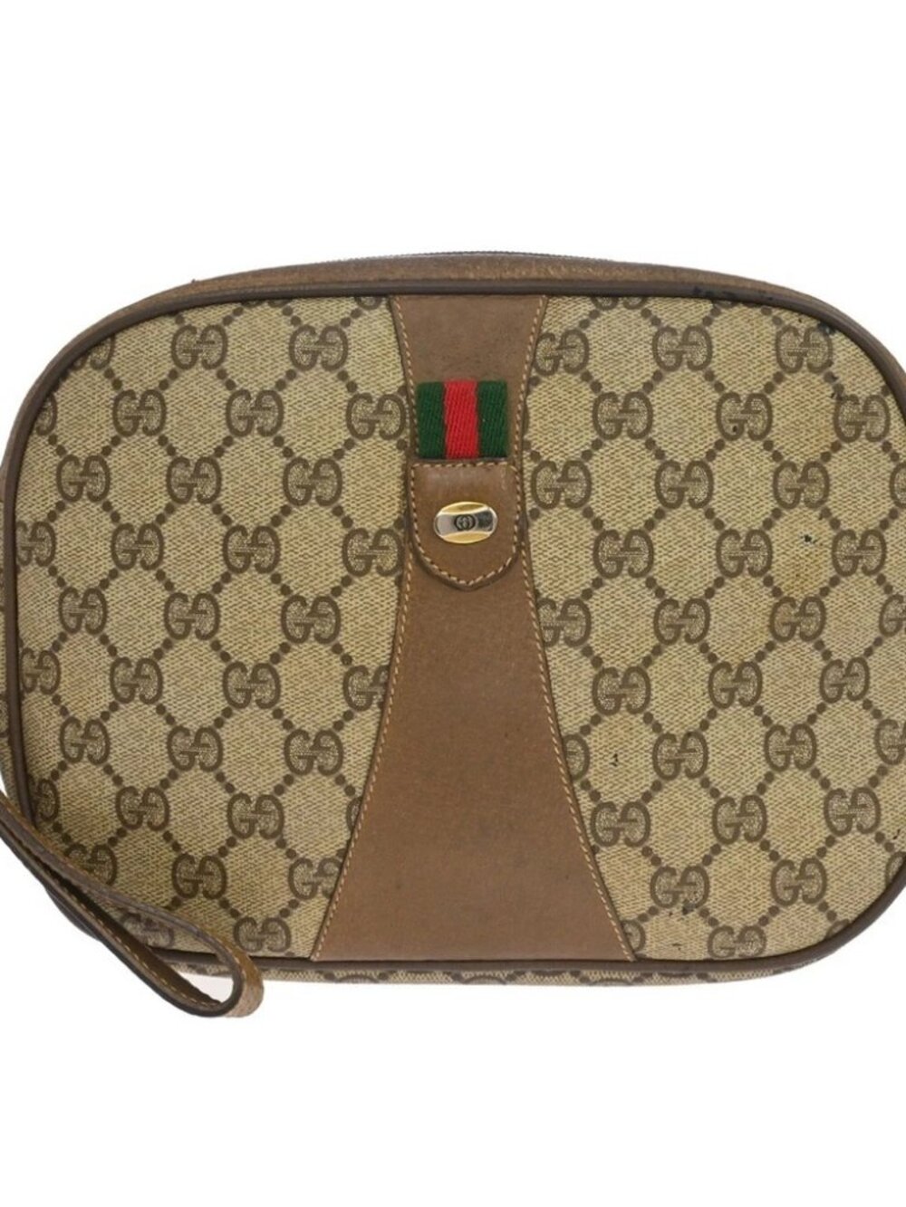Gucci Beige Canvas GG Clutch Bag